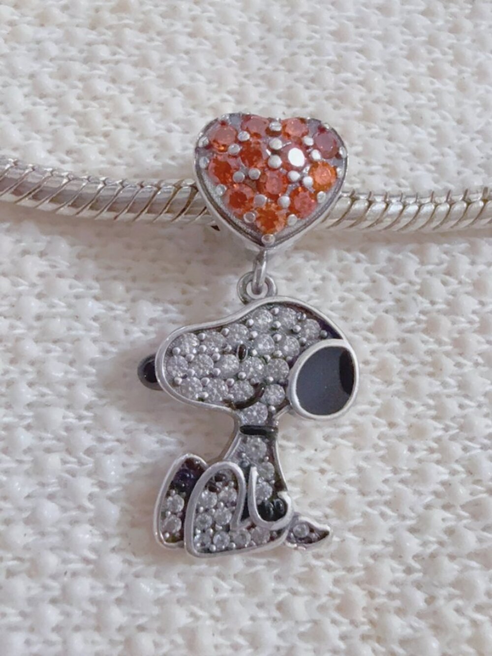 Peanuts Snoopy Cartoon Charm S925 Silver Charm For Pandora Bracelet Necklace